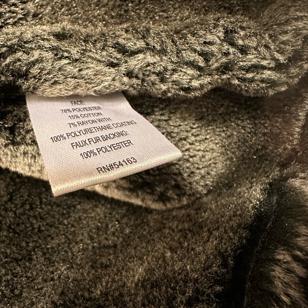 Calvin Klein Men’s black Faux leather faux fur grey jacket size Medium - Picture 6 of 15